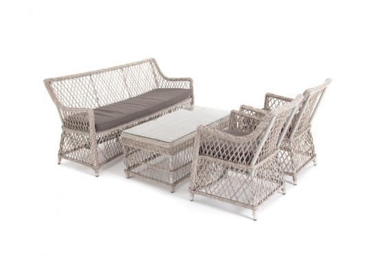 "Латте" лаунж-зона из искусственного ротанга, цвет бежевый в Каменске-Уральском