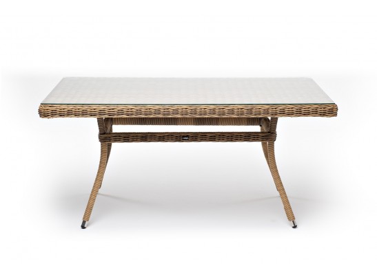 "Латте" плетеный стол из искусственного ротанга 140х80см, цвет соломенный в Каменске-Уральском