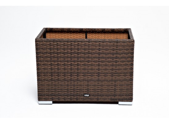 "Лунго" кашпо для цветов большое плетеное из искусственного ротанга, цвет коричневый в Каменске-Уральском