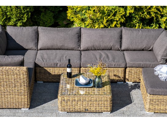 "Лунго" модуль диванный прямой с подушками, цвет соломенный (гиацинт) в Каменске-Уральском