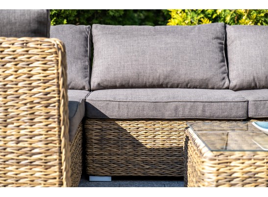 "Лунго" модуль диванный прямой с подушками, цвет соломенный (гиацинт) в Каменске-Уральском