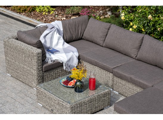 "Лунго" модуль диванный угловой с подушками, цвет серый (гиацинт) в Каменске-Уральском