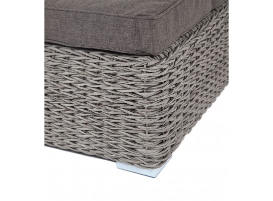 "Лунго" плетеная оттоманка с подушкой (гиацинт), цвет серый в Каменске-Уральском