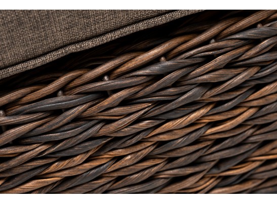 "Лунго" плетеная оттоманка с подушкой (гиацинт), цвет коричневый в Каменске-Уральском