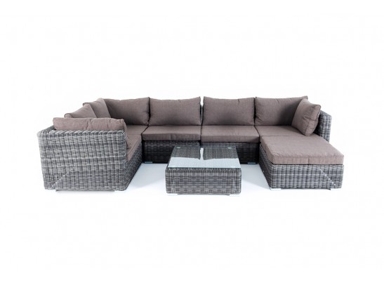 "Лунго" трансформирующаяся лаунж-зона из искусственного ротанга, цвет графит в Каменске-Уральском