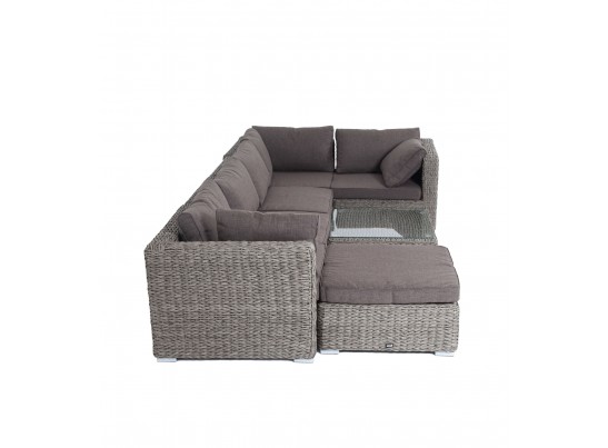 "Лунго" трансформирующаяся лаунж-зона из искусственного ротанга (гиацинт), цвет серый в Каменске-Уральском