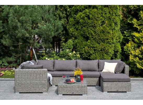 "Лунго" трансформирующаяся лаунж-зона из искусственного ротанга (гиацинт), цвет серый в Каменске-Уральском