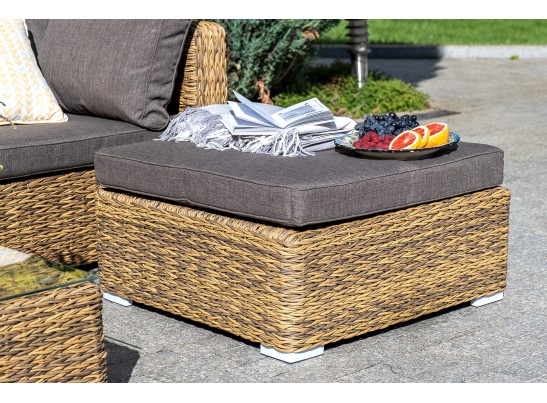 "Лунго" трансформирующаяся лаунж-зона из искусственного ротанга (гиацинт), цвет соломенный в Каменске-Уральском