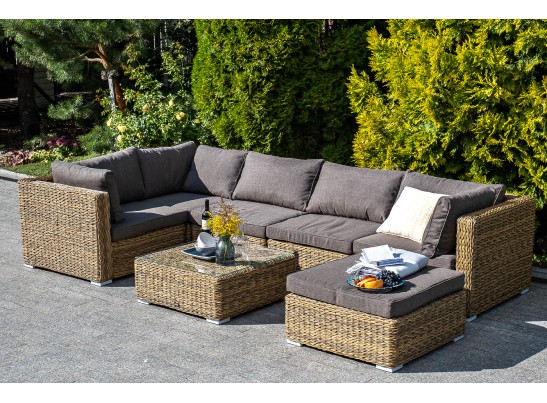 "Лунго" трансформирующаяся лаунж-зона из искусственного ротанга (гиацинт), цвет соломенный в Каменске-Уральском