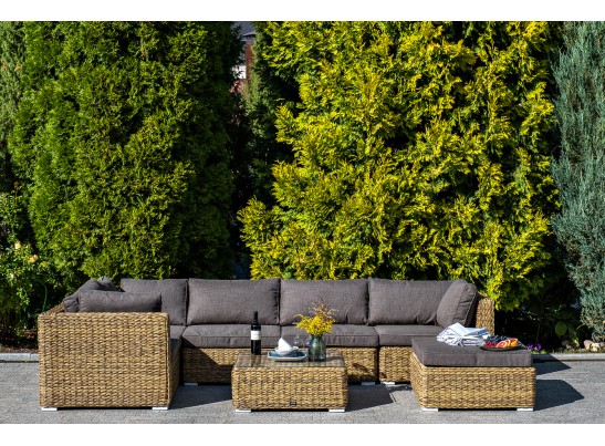 "Лунго" трансформирующаяся лаунж-зона из искусственного ротанга (гиацинт), цвет соломенный в Каменске-Уральском