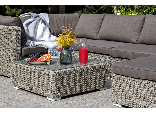 "Лунго" журнальный столик плетеный (гиацинт), цвет серый в Каменске-Уральском