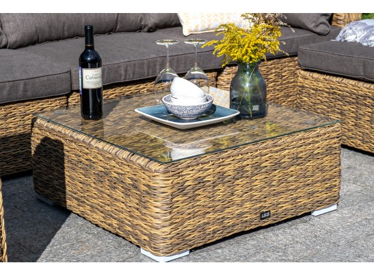 "Лунго" журнальный столик плетеный (гиацинт), цвет соломенный в Каменске-Уральском