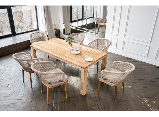 "Мадейра" обеденная группа на 6 персон, стулья "Марсель", роуп бежевый в Каменске-Уральском