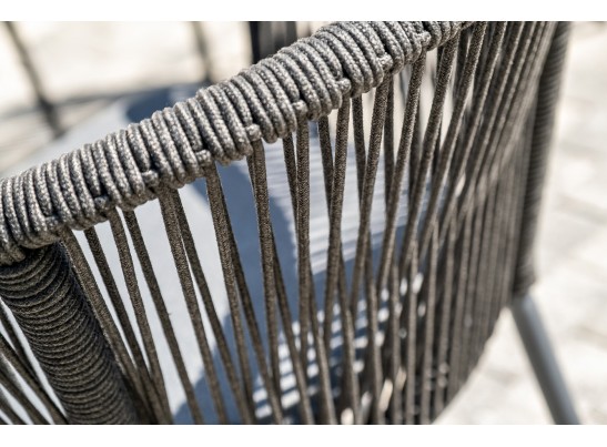 "Малага" обеденная группа на 6 персон со стульями "Марсель", каркас темно-серый, роуп темно-серый в Каменске-Уральском