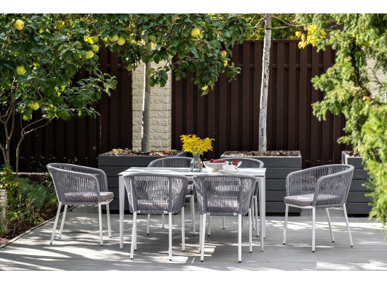 "Малага" обеденный стол из HPL 140х80см, цвет молочный, каркас белый в Каменске-Уральском