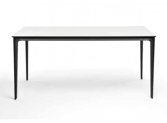 "Малага" обеденный стол из HPL 160х80см, цвет молочный, каркас черный в Каменске-Уральском