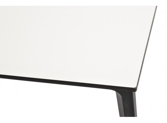 "Малага" обеденный стол из HPL 160х80см, цвет молочный, каркас черный в Каменске-Уральском