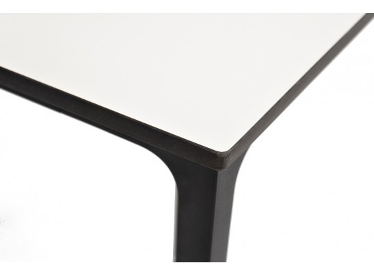 "Малага" обеденный стол из HPL 160х80см, цвет молочный, каркас черный в Каменске-Уральском