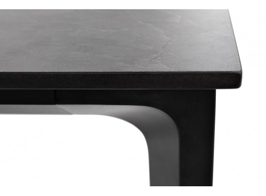 "Малага" обеденный стол из HPL 160х80см, цвет "серый гранит", каркас черный в Каменске-Уральском