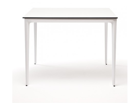 "Малага" обеденный стол из HPL 90х90см, цвет молочный, каркас белый в Каменске-Уральском