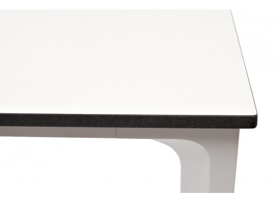 "Малага" обеденный стол из HPL 90х90см, цвет молочный, каркас белый в Каменске-Уральском