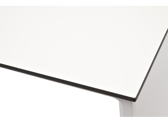 "Малага" обеденный стол из HPL 90х90см, цвет молочный, каркас белый в Каменске-Уральском