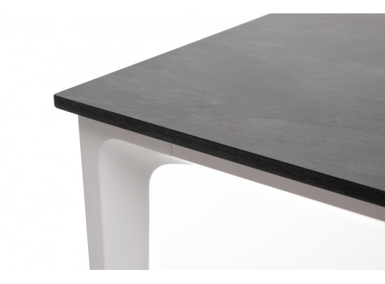 "Малага" обеденный стол из HPL 90х90см, цвет "серый гранит", каркас белый в Каменске-Уральском