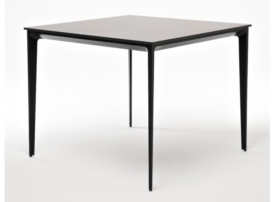 "Малага" обеденный стол из HPL 90х90см, цвет "серый гранит", каркас черный в Каменске-Уральском