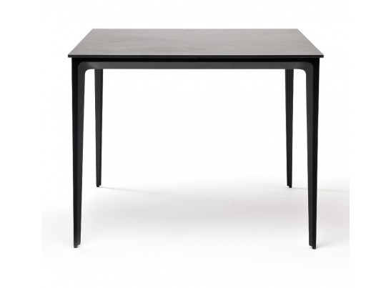 "Малага" обеденный стол из HPL 90х90см, цвет "серый гранит", каркас черный в Каменске-Уральском