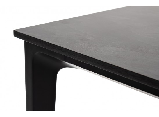 "Малага" обеденный стол из HPL 90х90см, цвет "серый гранит", каркас черный в Каменске-Уральском