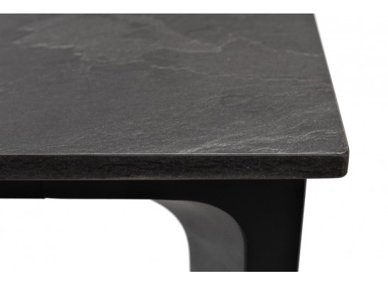 "Малага" обеденный стол из HPL 90х90см, цвет "серый гранит", каркас черный в Каменске-Уральском