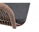 "Марсель" стул плетеный из роупа, каркас алюминий коричневый, роуп коричневый, ткань темно-серая в Каменске-Уральском