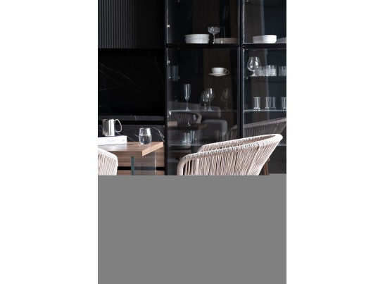 "Марсель" стул плетеный из роупа, основание дуб, роуп бежевый, ткань бежевая в Каменске-Уральском