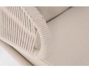 "Милан" диван 2-местный плетеный из роупа, каркас алюминий белый, роуп бежевый, ткань бежевая в Каменске-Уральском