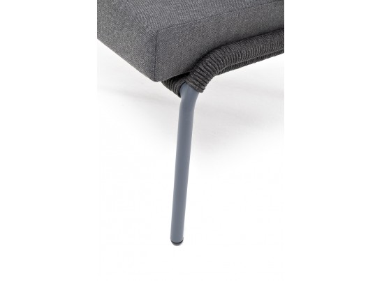 "Милан" кресло плетенное из роупа, каркас алюминий RAL7024, роуп темно-серый кругл, ткань темно-серая в Каменске-Уральском