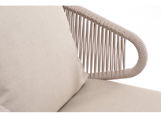 "Милан" лаунж-зона 4-местная плетеная из роупа (веревки), каркас алюминиевый белый, роуп бежевый в Каменске-Уральском