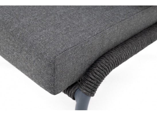 "Милан" лаунж-зона 4-местная плетеная из роупа (веревки), каркас алюминиевый темно-серый, роуп темно-серый в Каменске-Уральском