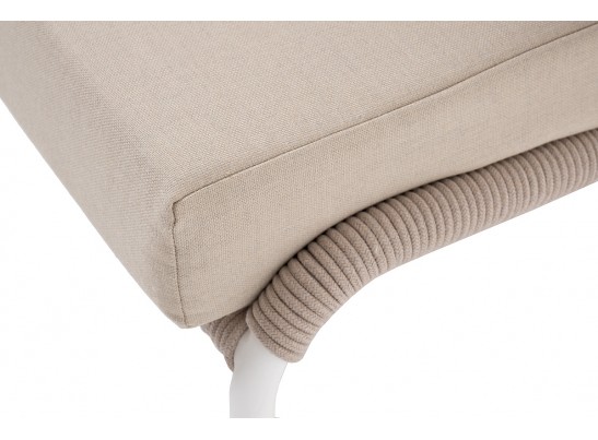 "Милан" лаунж-зона 5-местная плетеная из роупа (веревки), каркас алюминиевый белый, роуп бежевый в Каменске-Уральском