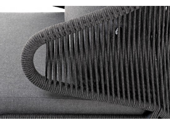 "Милан" лаунж-зона 5-местная плетеная из роупа (веревки), каркас алюминиевый серый, роуп темно-серый в Каменске-Уральском