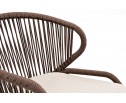 "Милан" стул плетеный из роупа, каркас алюминий белый, роуп коричневый, ткань бежевая в Каменске-Уральском