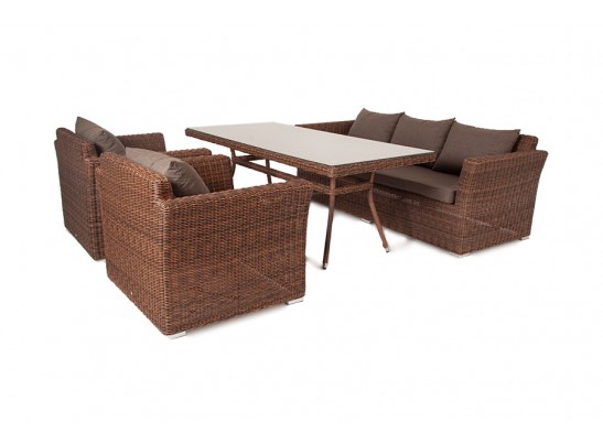 "Моккачино" обеденная группа из искусственного ротанга, цвет коричневый в Каменске-Уральском