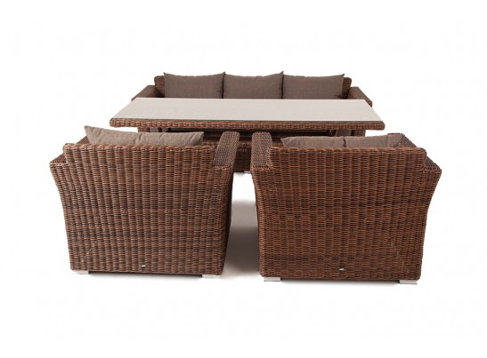 "Моккачино" обеденная группа из искусственного ротанга, цвет коричневый в Каменске-Уральском