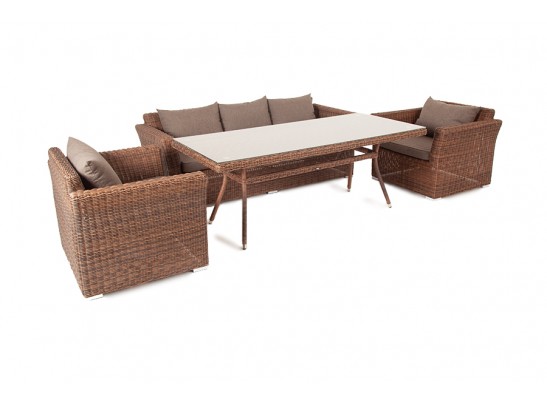 "Моккачино" обеденная группа из искусственного ротанга, цвет коричневый в Каменске-Уральском