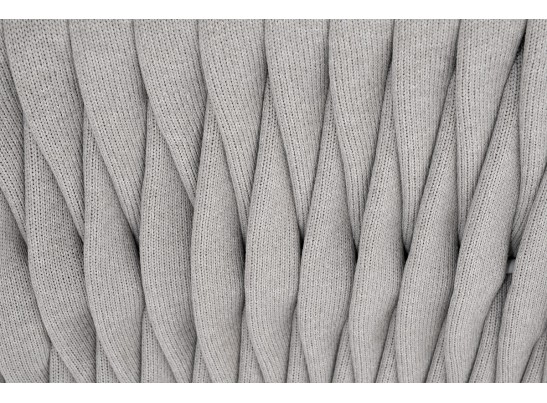 "Монако" кресло плетеное из роупа, каркас алюминий светло-серый (RAL7035) муар, роуп светло-серый 40 мм, ткань светло-серая в Каменске-Уральском