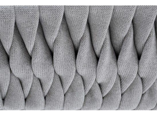 "Монако" стул плетеный из роупа, каркас алюминий светло-серый, роуп светло-серый, ткань светло-серая в Каменске-Уральском