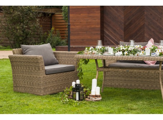 "Капучино" кресло из искусственного ротанга, цвет соломенный в Каменске-Уральском