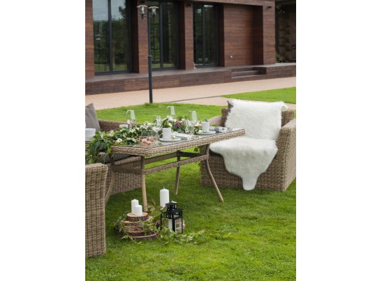 "Латте" плетеный стол из искусственного ротанга 160х90см, цвет соломенный в Каменске-Уральском