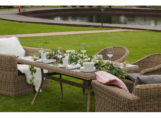 "Латте" плетеный стол из искусственного ротанга 200х90см, цвет соломенный в Каменске-Уральском