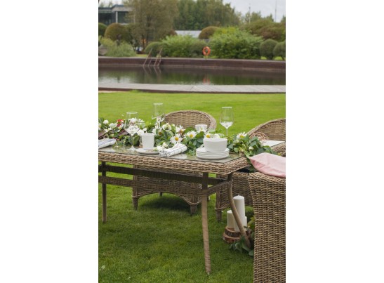 "Латте" плетеный стол из искусственного ротанга 160х90см, цвет соломенный в Каменске-Уральском