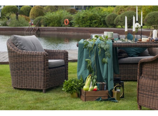 "Кон Панна" кресло из искусственного ротанга, цвет коричневый в Каменске-Уральском